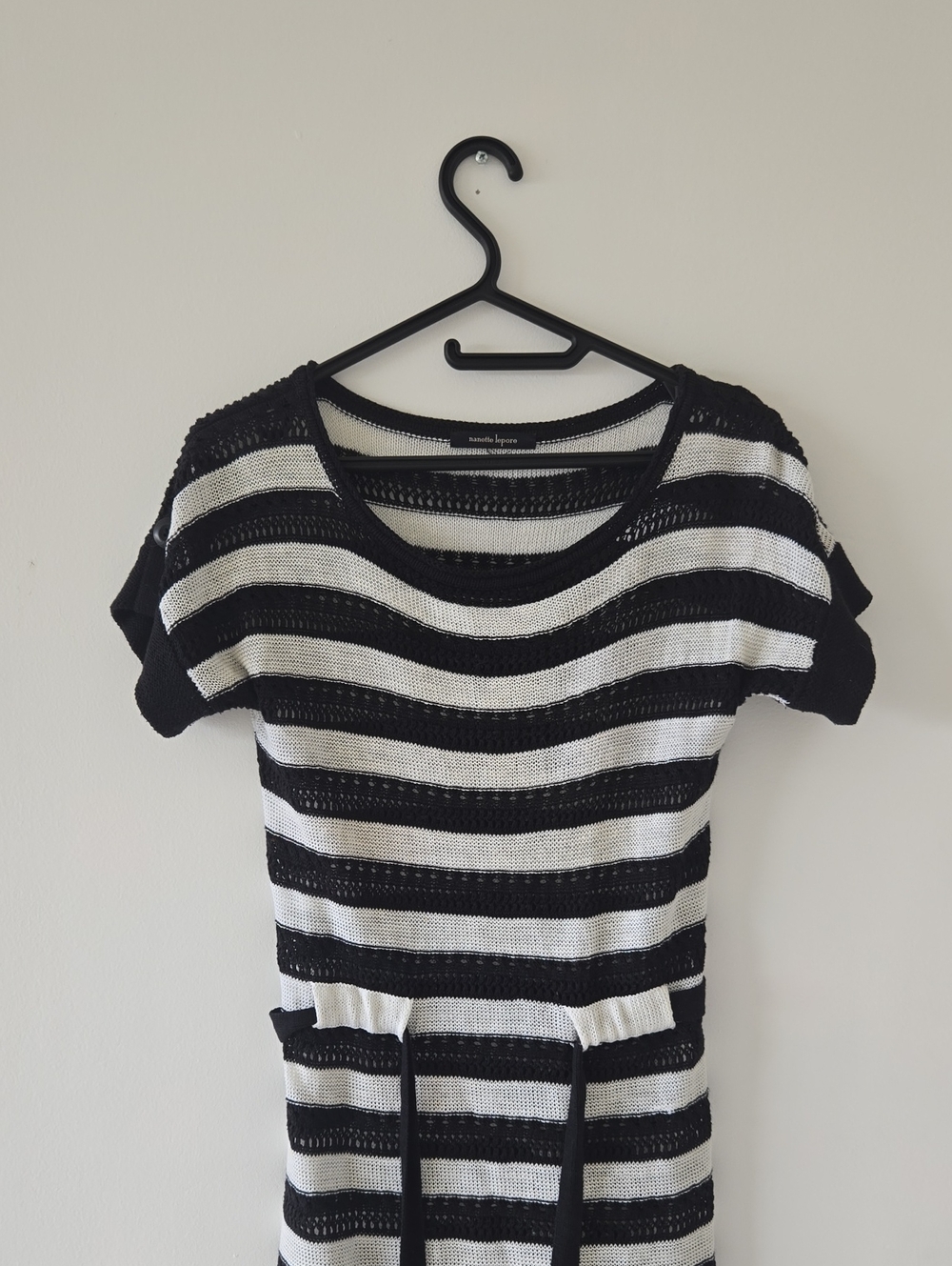 Nanette Lepore Black and White Striped Knit Tunic